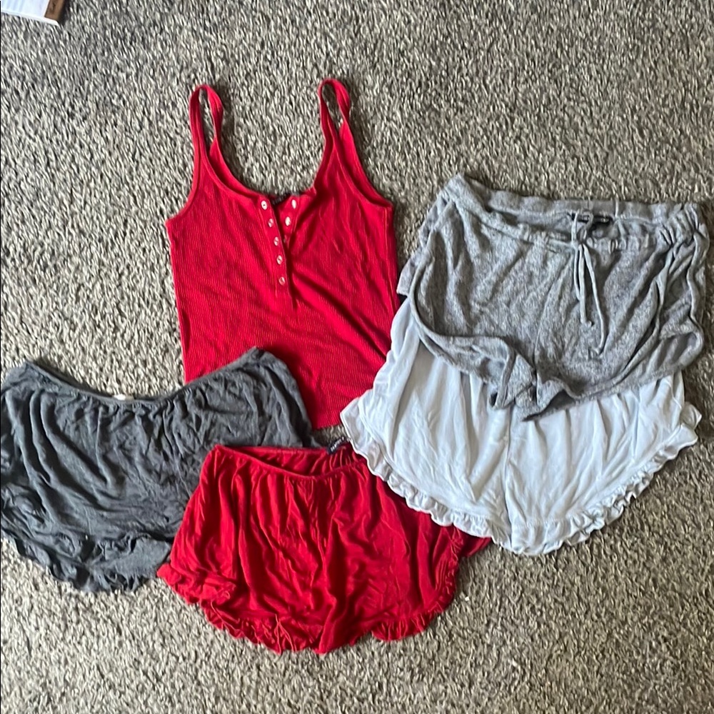 Brandy Melville set of four shorts and tank top